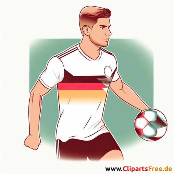 Deutscher Fussballspieler macht Einwurf Clipart - Bilder zum Thema Fußball