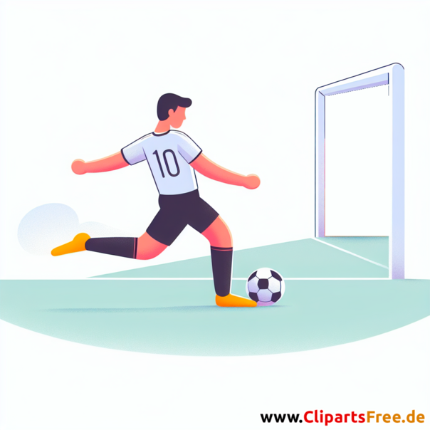 Deutscher Fussballspieler schießt Ecke Clipart - Bilder zum Thema Fußball
