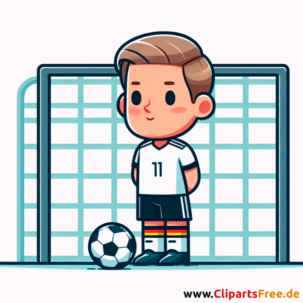 Deutscher Fussballspieler steht im Strafraum Clipart - Bilder zum Thema Fußball