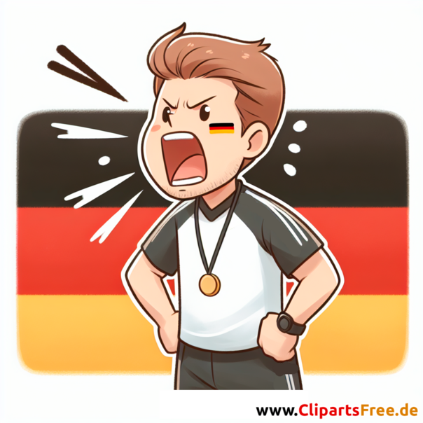 Deutscher Fußballtrainer schreit Clipart - kostenlose Fußballbilder