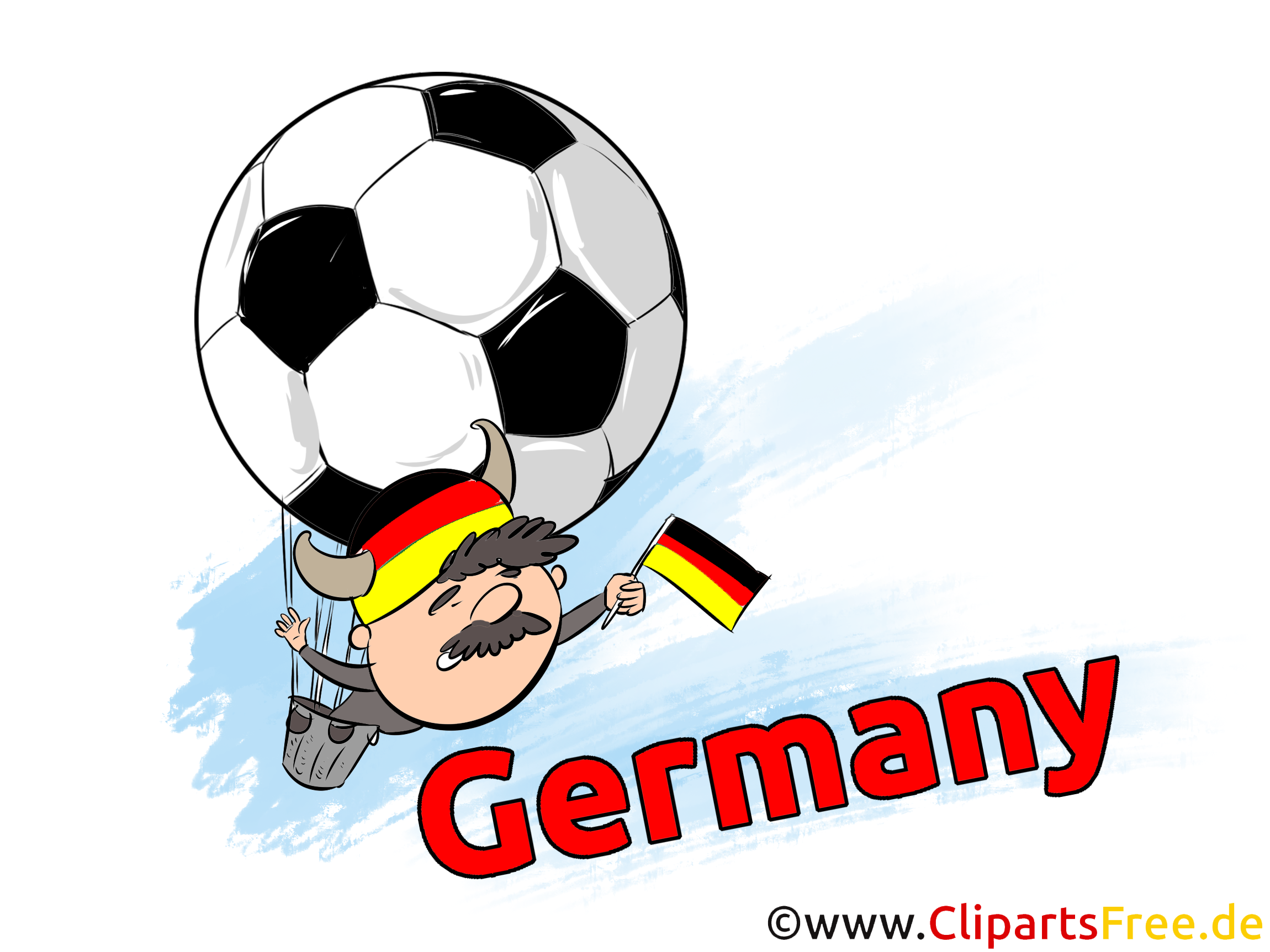 Heißluftballon als Fussball mit deutscher Flagge Bild-Clipart