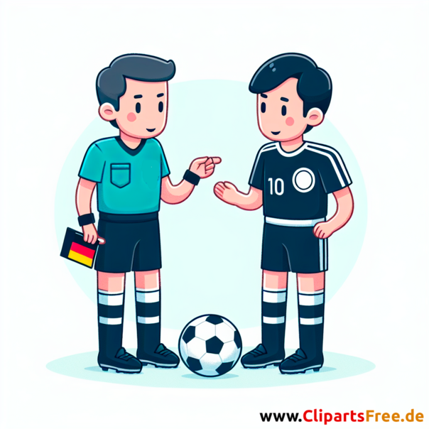 Schiri und deutscher Fussballspieler Clipart - Bilder zum Thema Fußball