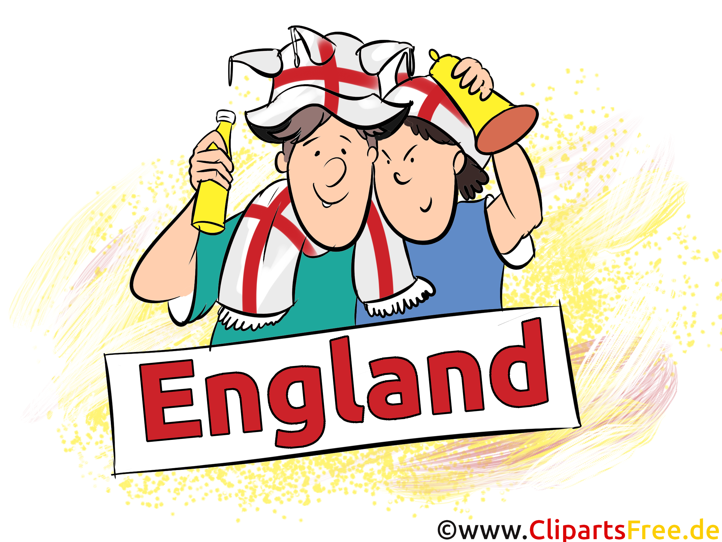 Englische Fussballfans Clip Art Bild gratis