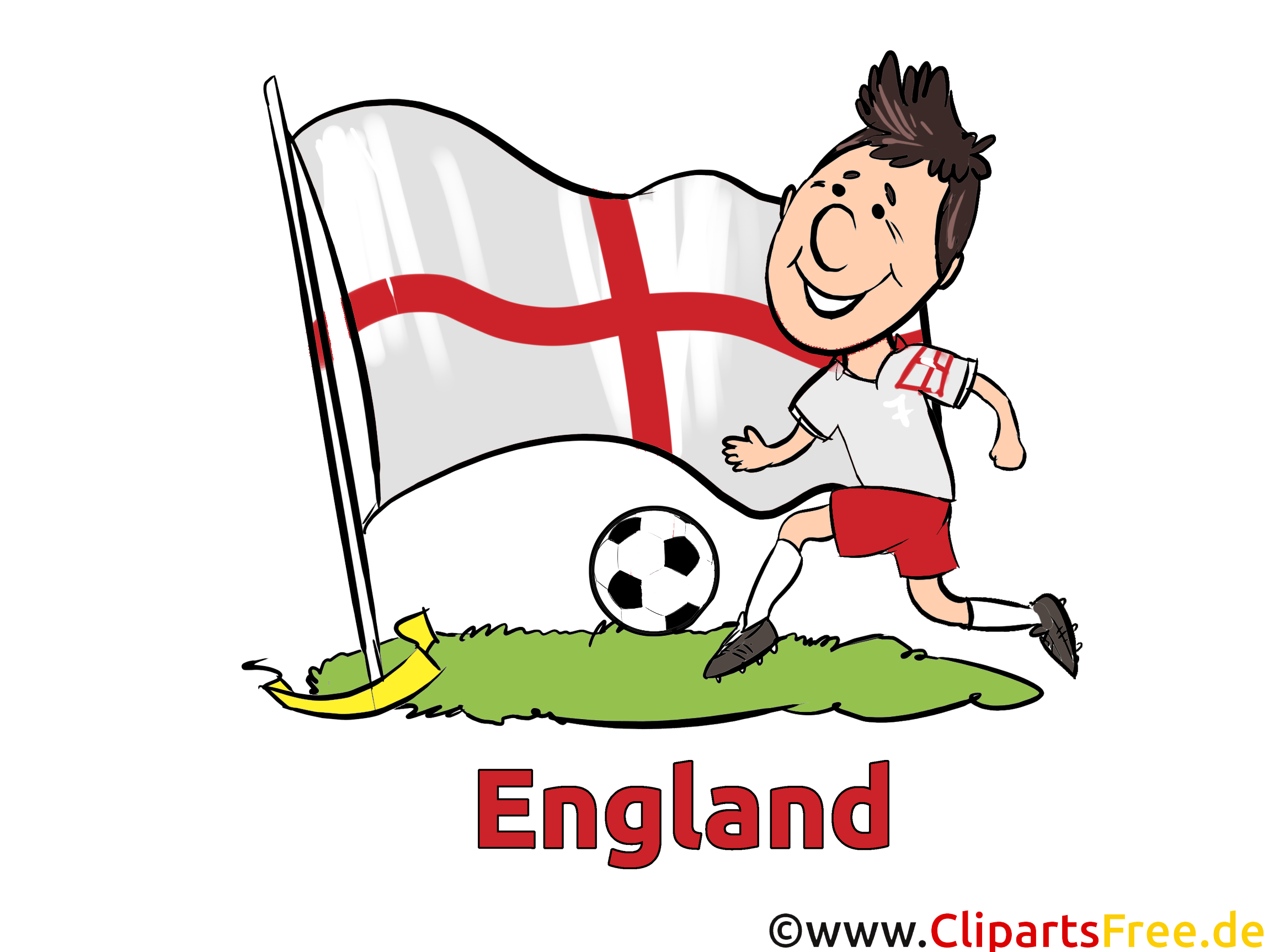 Fussballspieler England Cartoon-Clipart