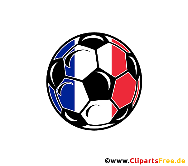 Ball mit französischen Farben - CLipart zum Thema Fussball