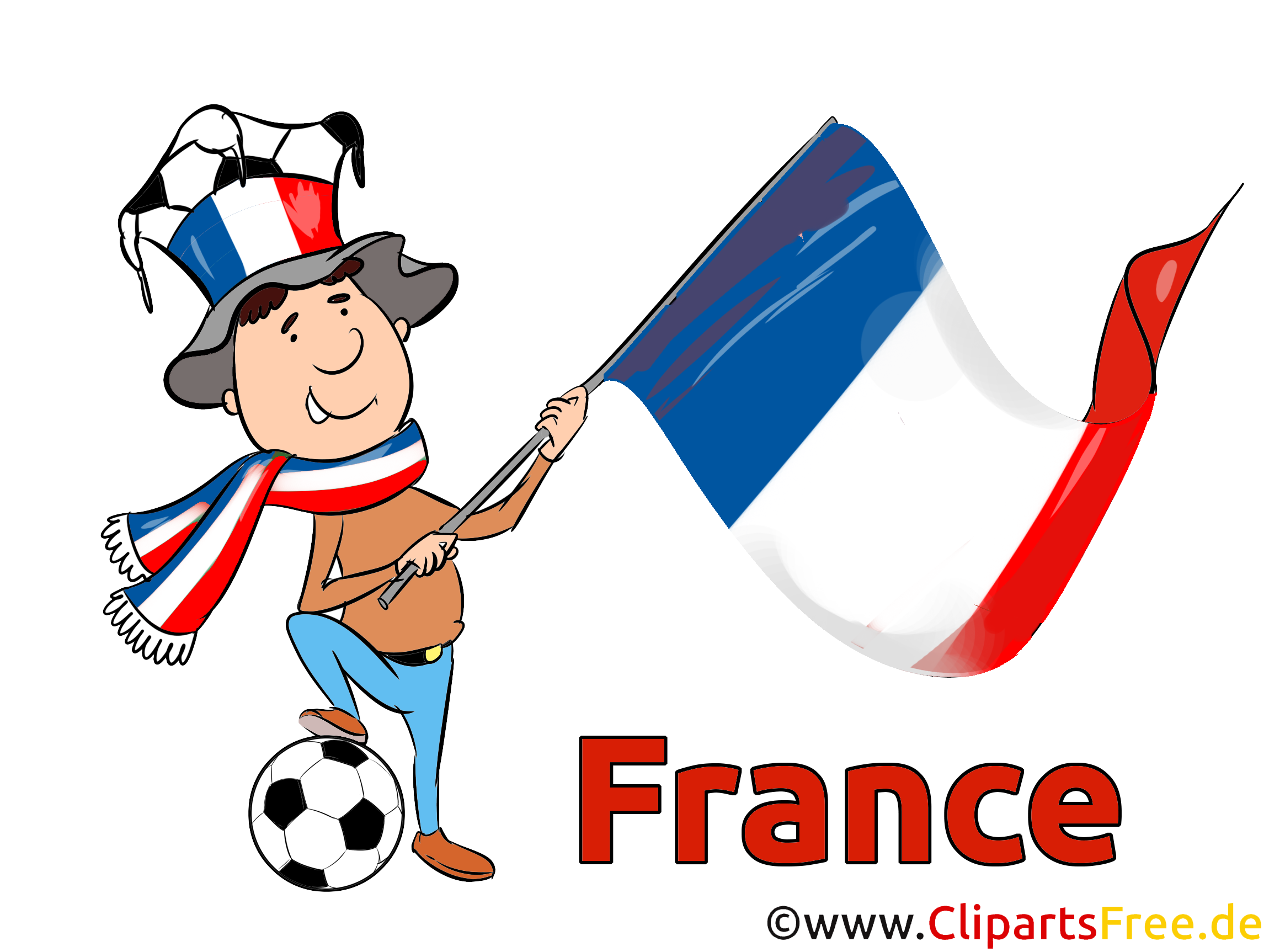 Flagge Frankreich Fussball Clipart-Grafik kostenlos