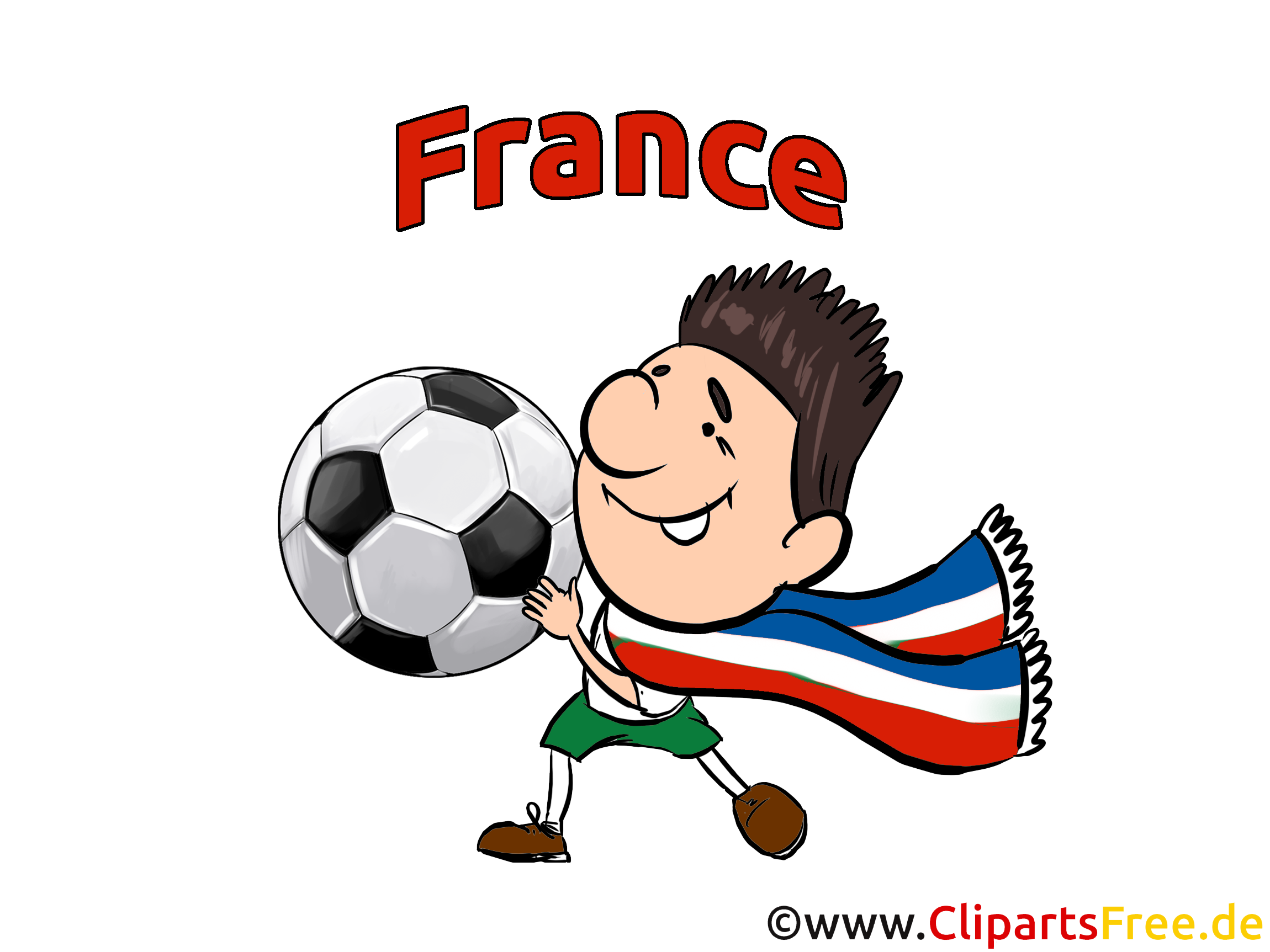 Frankreich Fussball Clipart-Grafik kostenlos