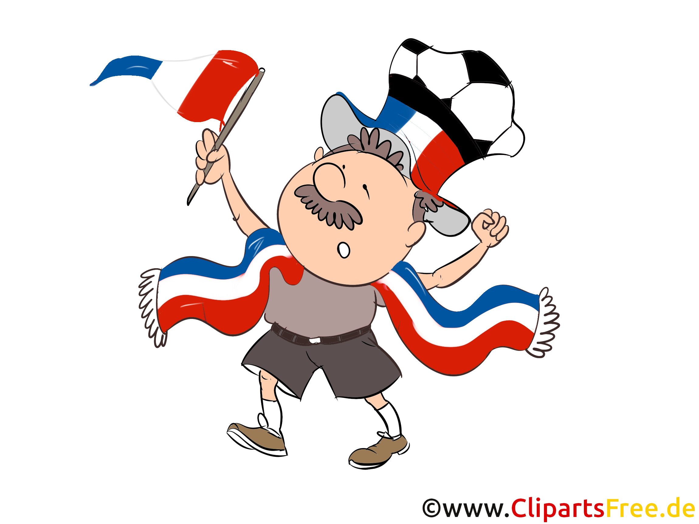 Frankreich Fussballfan Clipart-Grafik kostenlos