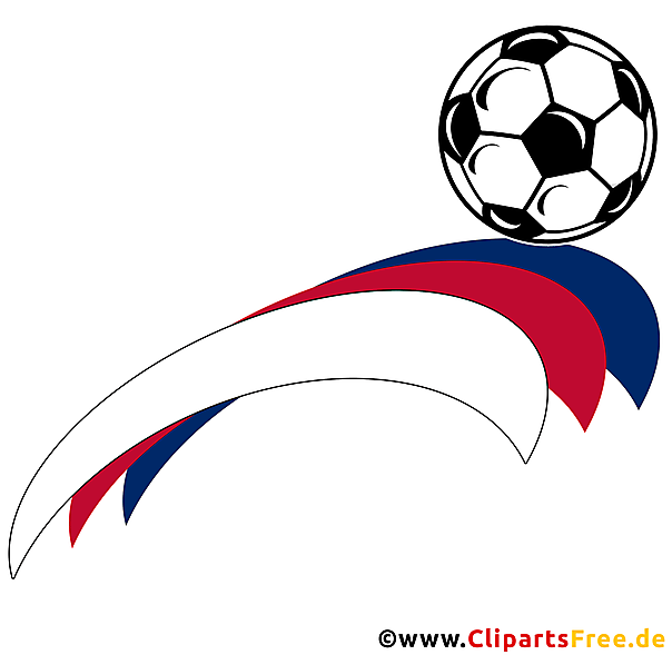 Fussball Logo mit Ball und französischen Flaggenfarben