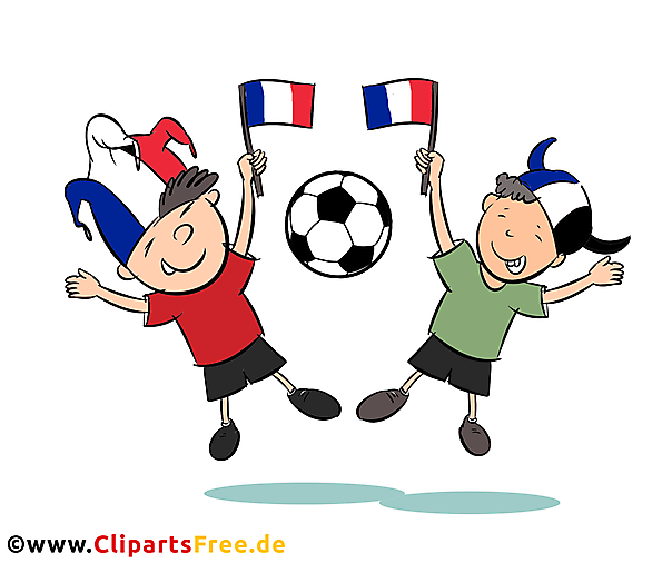 Fussballmeisterschaft - französische Fans - Fussball Clip Art
