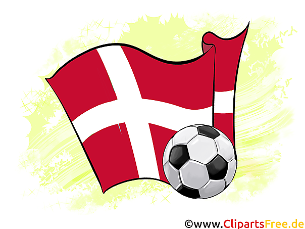Dänemark Flagge und Fussball
