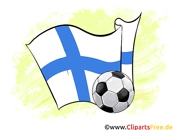 Finnland Flagge und Fussball