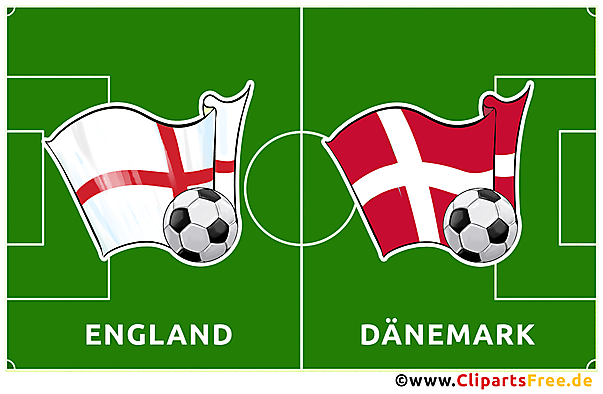 Fußballspiel England - Dänemark
