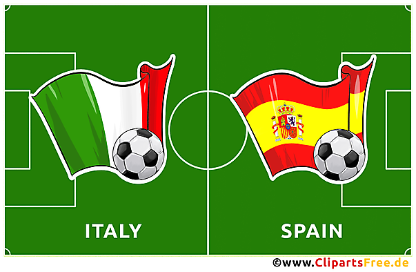 Fußballspiel Italien - Spanien