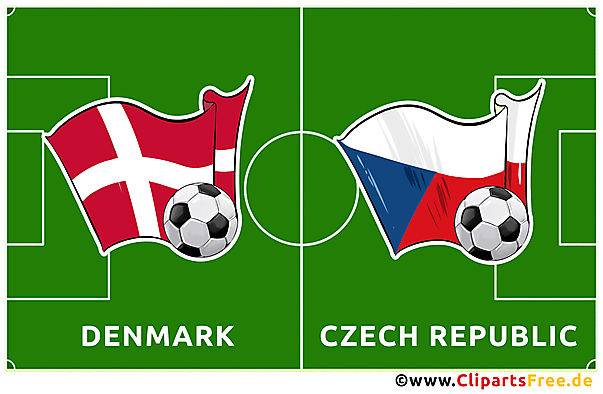 Fußballspiel Dänemark - Tschechische Republik