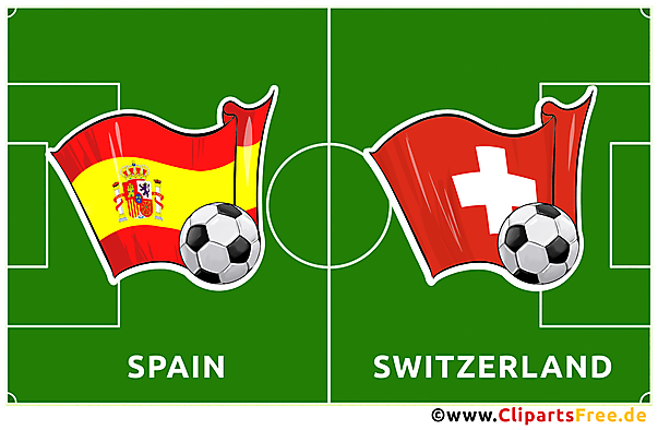 Fußballspiel Spanien - Schweiz