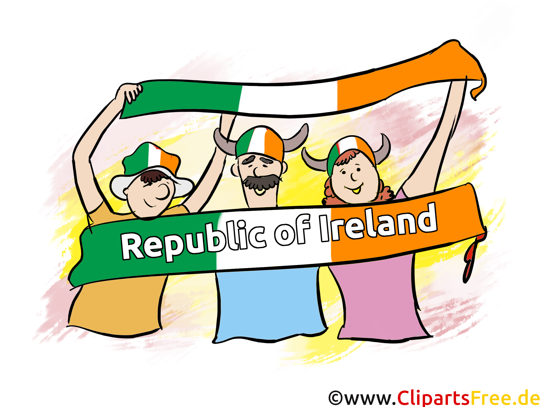 Irish Sport Fans Clipart Image-Clipart