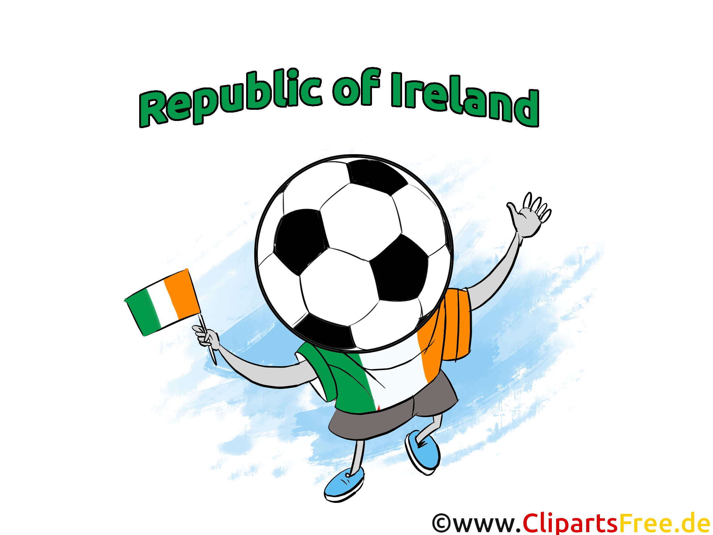 Irland Fussball EM und WM Bild, Clipart, Illustration