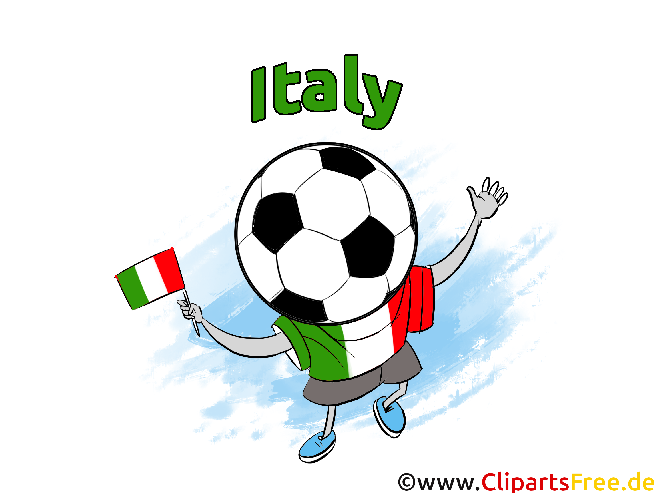 Fussball Ball Italien Clipart kostenlos