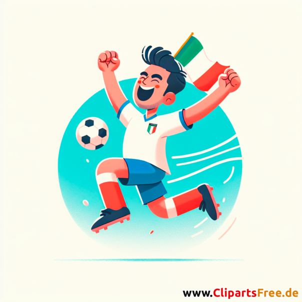 Italienischer Fussballspieler freut sich Clipart - kostenlose Fußballbilder