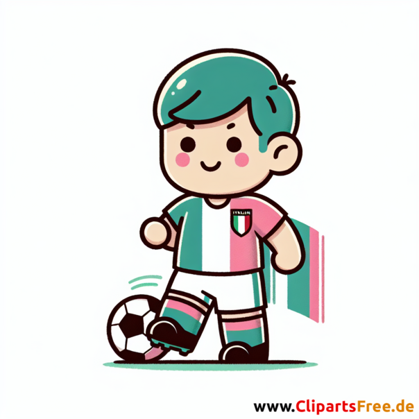 Italienischer Fussballspieler in Fußballtrikot Clipart - kostenlose Fußballbilder