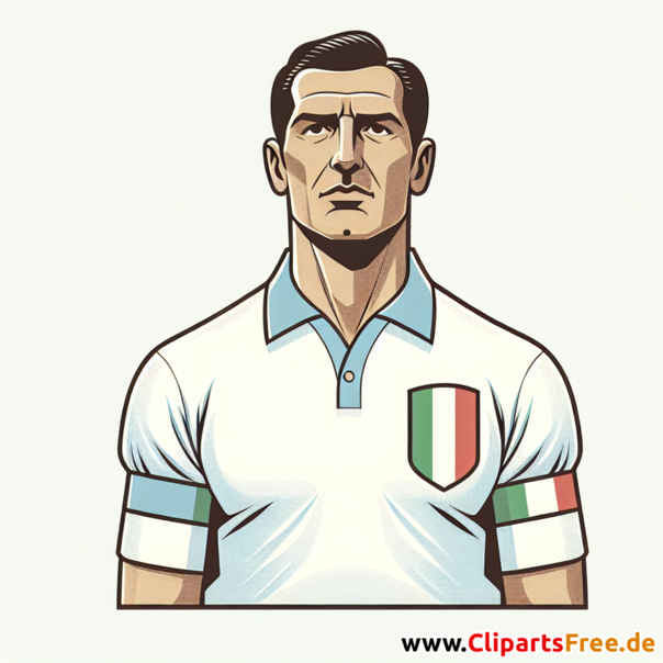 Italienischer Fussballspieler Kapitän Clipart - kostenlose Fußballbilder