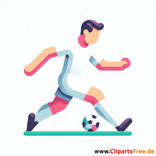 Italienischer Fussballspieler macht Flanke Clipart - Bilder zum Thema Fußball