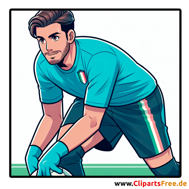 Italienischer Fussballspieler macht Training Clipart - kostenlose Fußballbilder