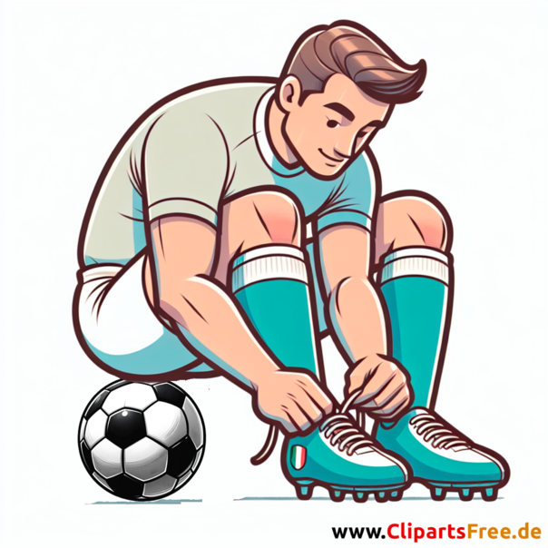 Italienischer Fussballspieler zieht Fussballstollen an Clipart - kostenlose Fußballbilder
