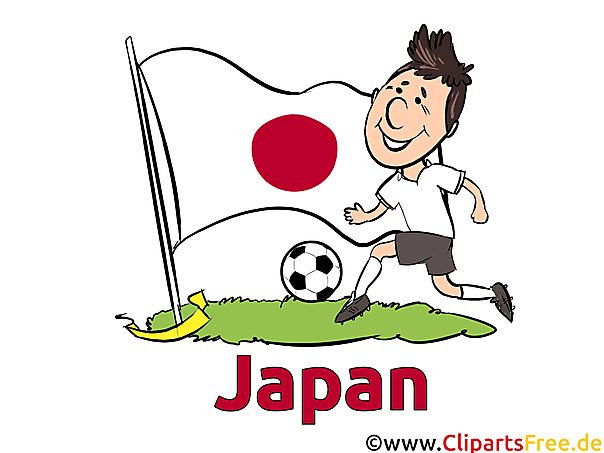 Clipart Fußball auf dem Fußballplatz in Japan