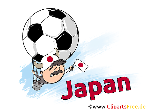 Fußball Japan Illustration, Clipart, Bild