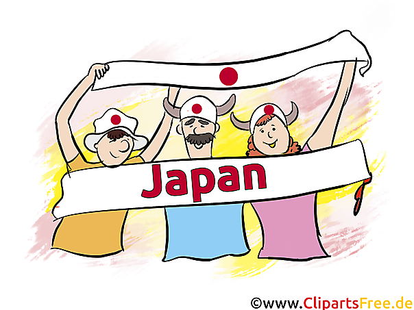Japanische Fans Clipart Sport und Fussball