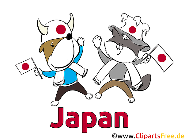 Japanische Sportfans Clipart, Bild