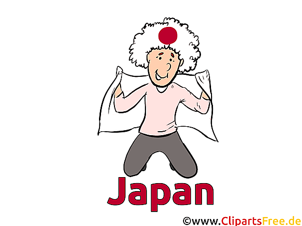Sportfan aus Japan Clipart