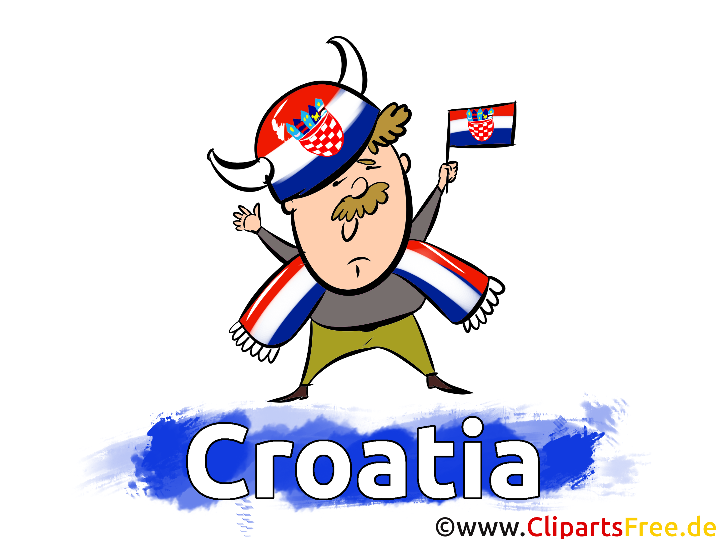 Croatia Sport Fan Clip Art free