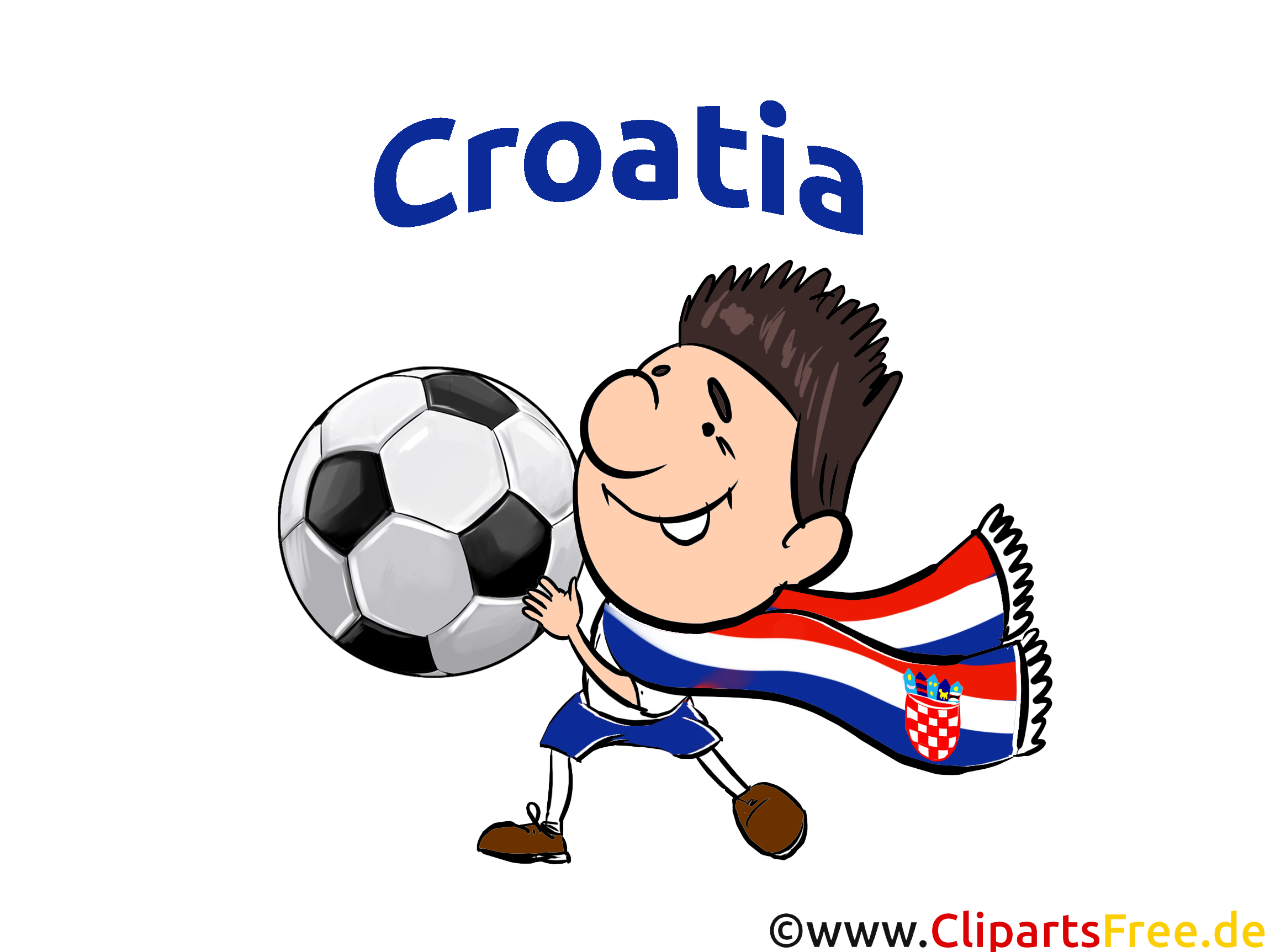 Kroatien Fussball Clipart-Bild kostenlos