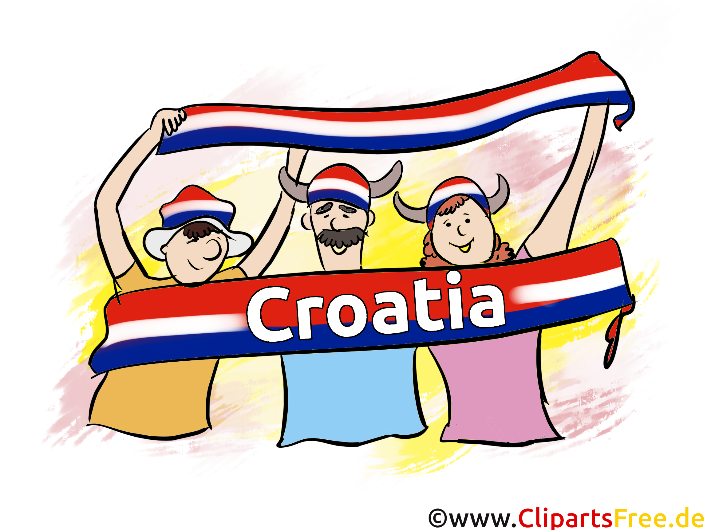 Kroatische Fussballfans Clipart-Bilder kostenlos