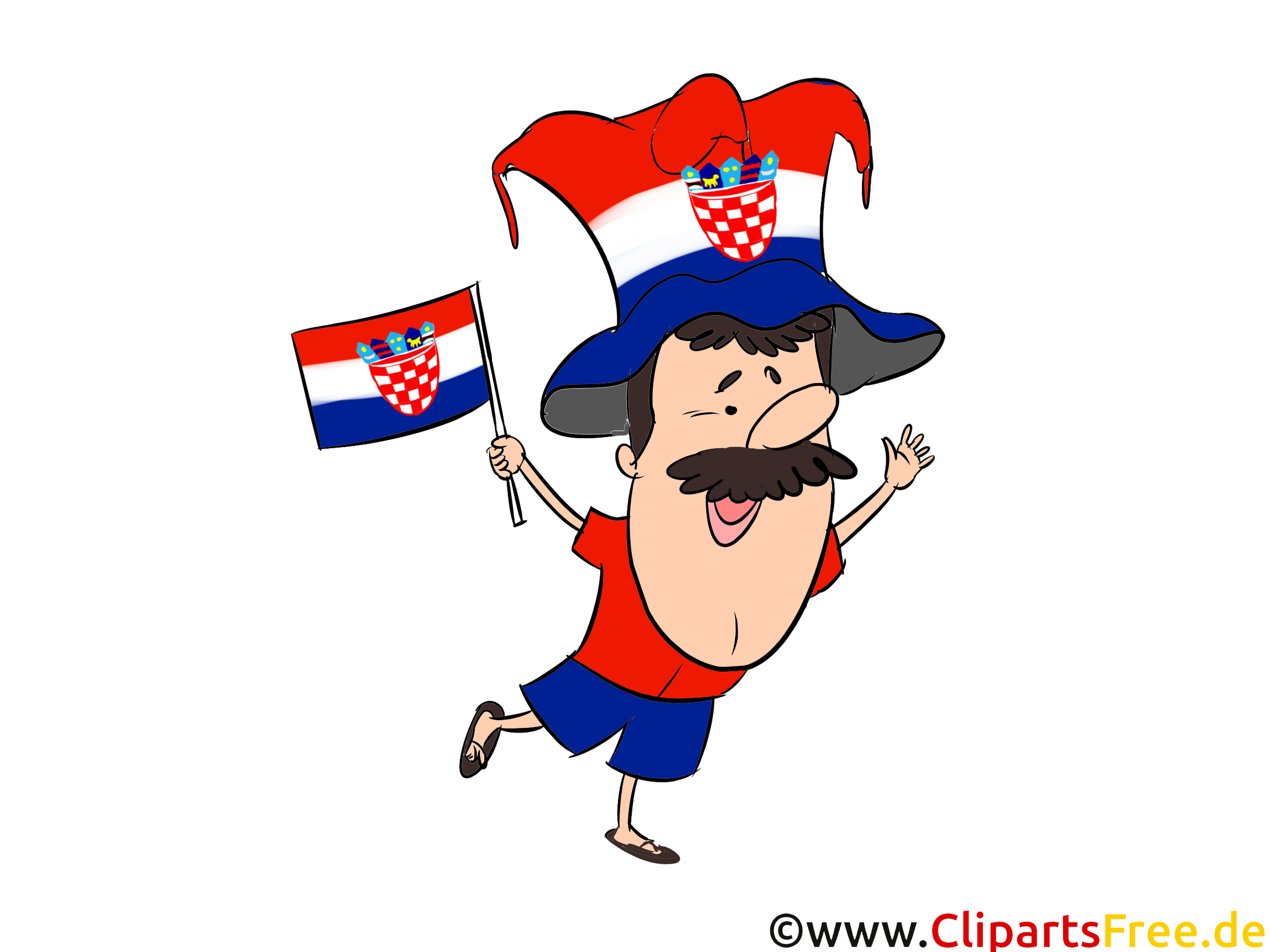 Kroatischer Fussballfan Clipart-Bilder kostenlos