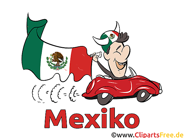 Auto und mexikanische Flagge Bild