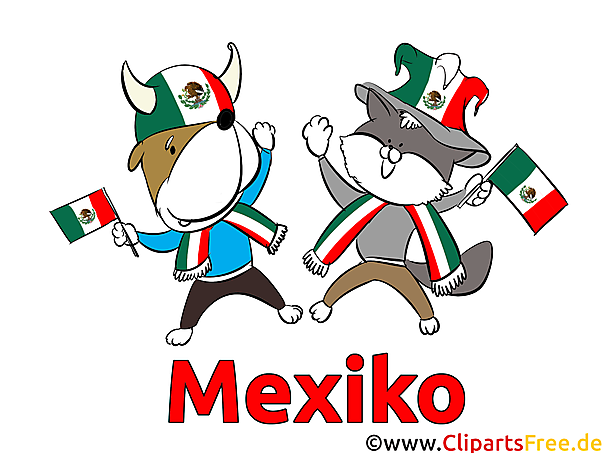 Mexikanische Sportfans mit Flaggen Bild