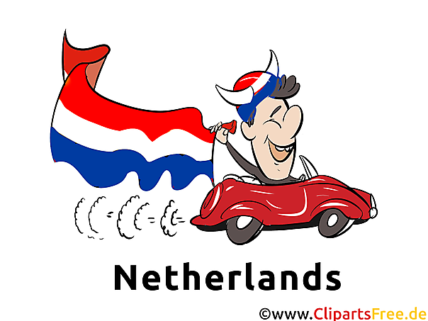 Auto mit niederländischer Flagge - Sport Cliparts