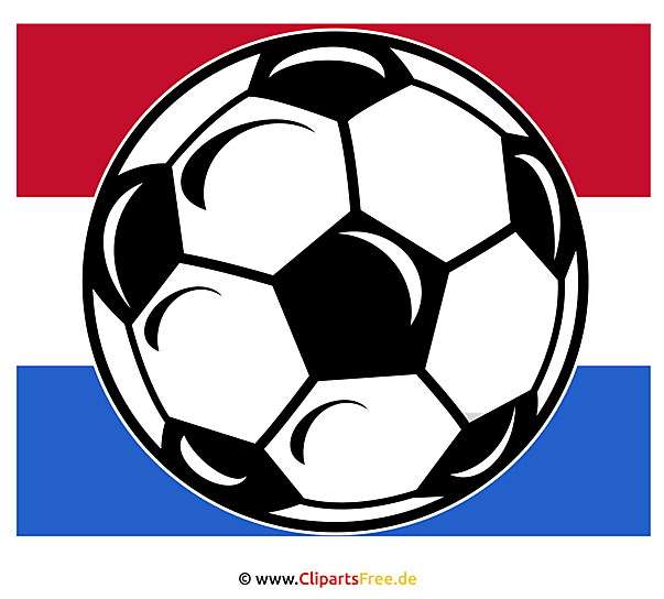 Fussball mit Hintergrund Fahne Niederlanden
