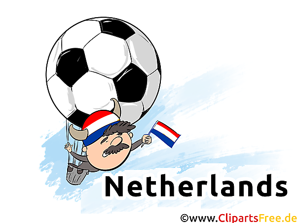 Heissluftballon als Fussball Niederlande Clip Art