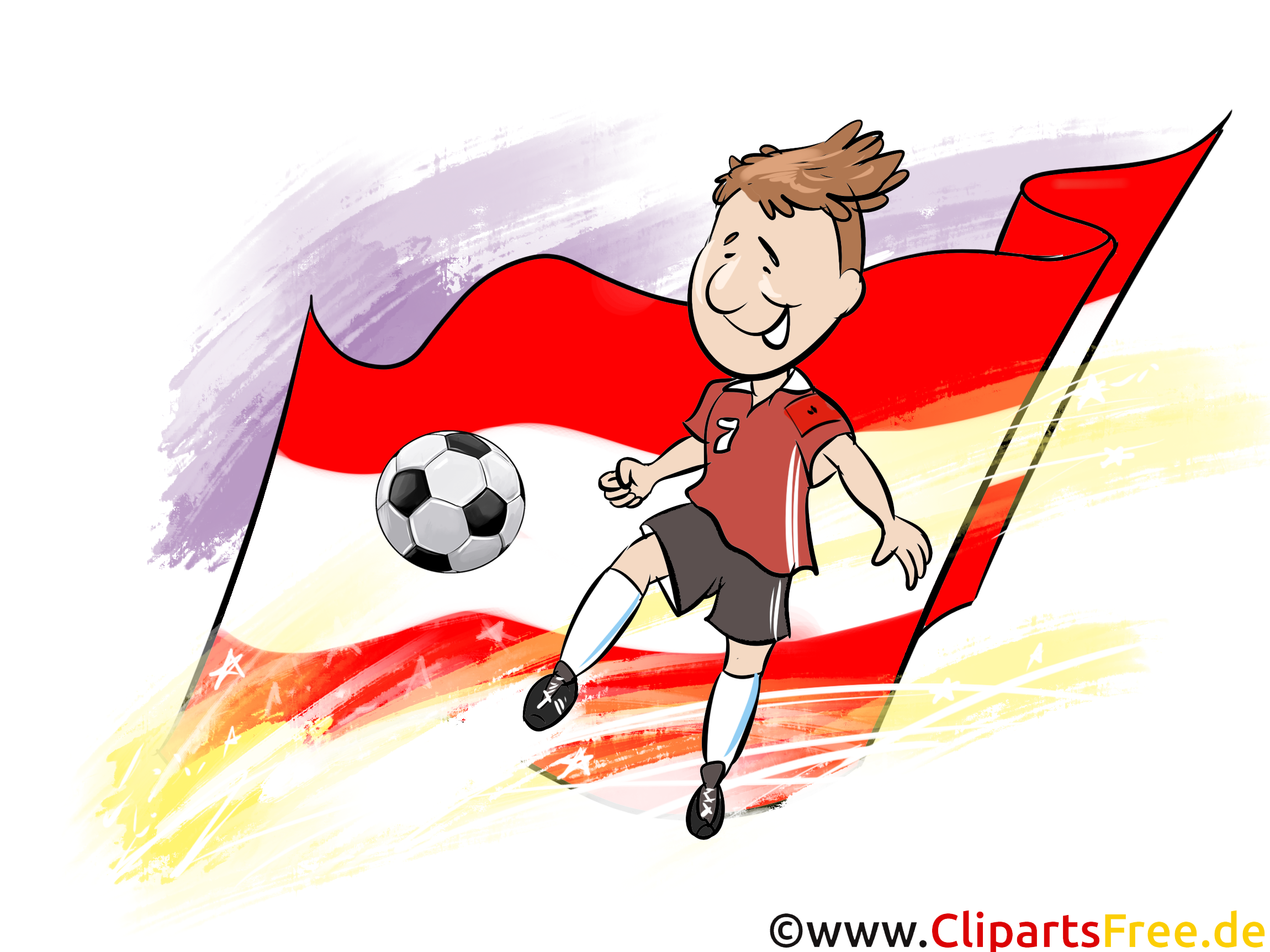 Fahne Österreich im Hintergrund Sport Fussball Clipart