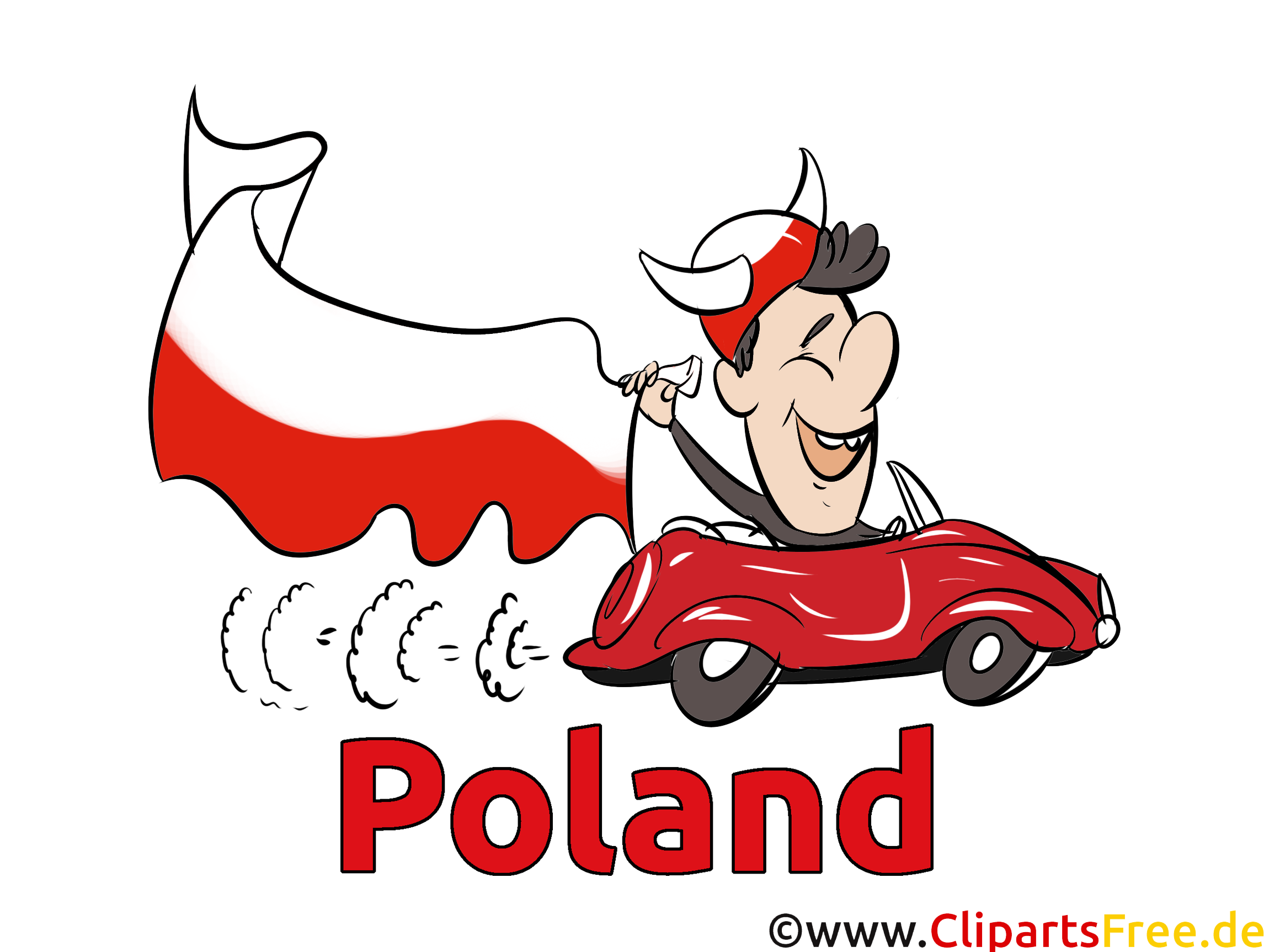 Polish sport fan image cliparts