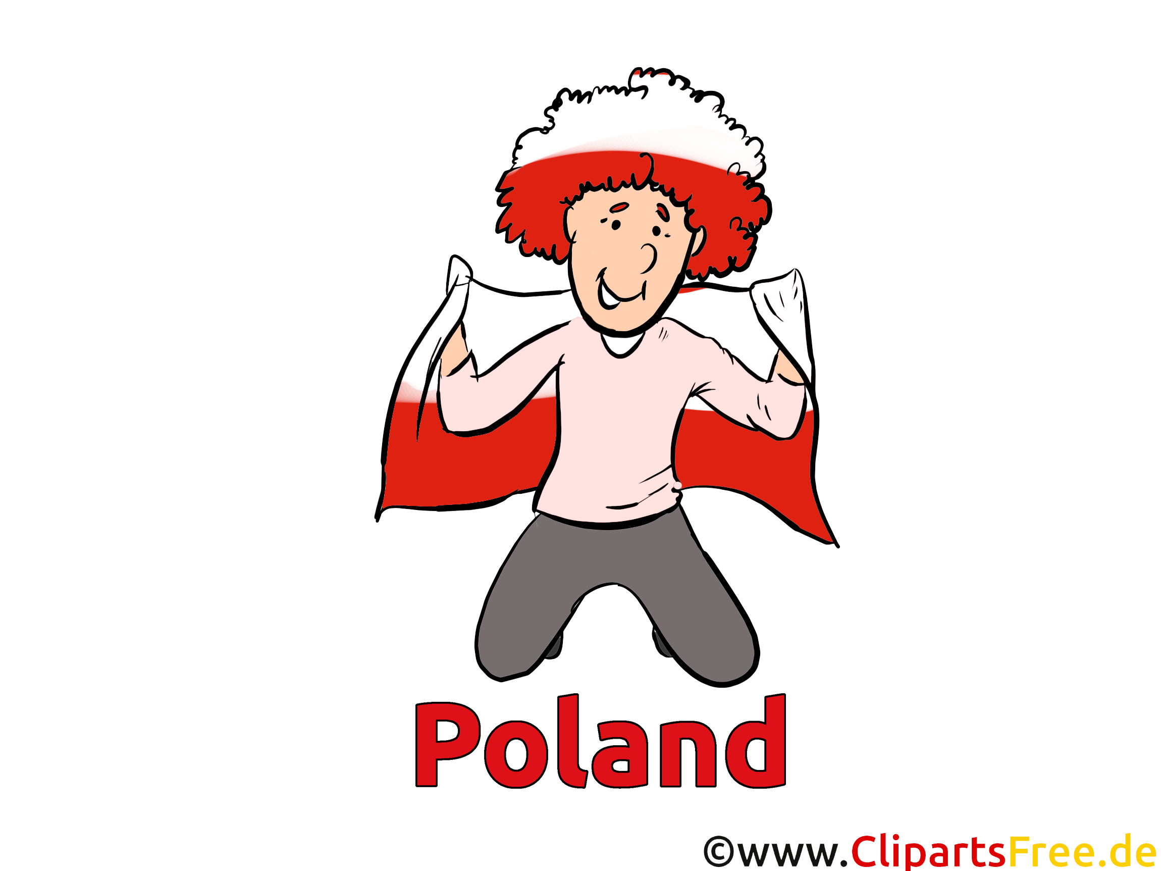 Polish Sport Fan Soccer Clip Art free