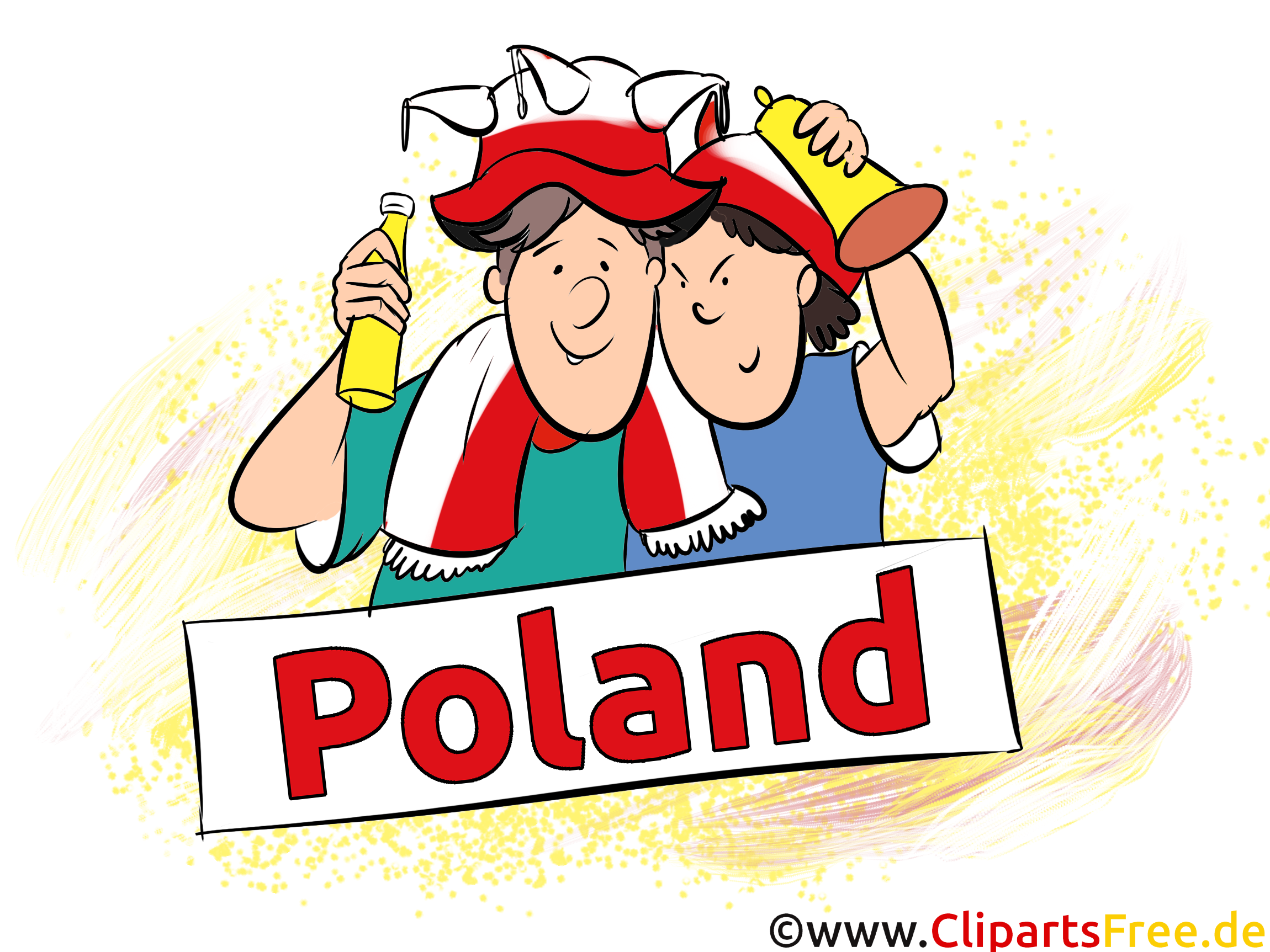 Sportfans Polen Clipart-Bilder kostenlos