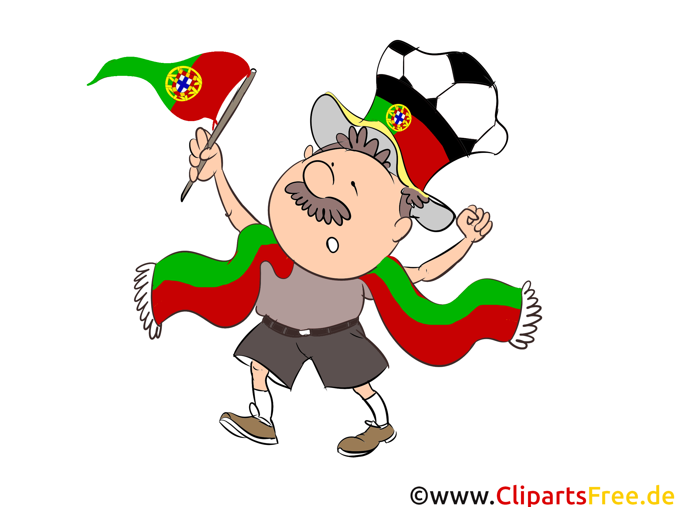 Portugal Fussballfan Clipart Fussball