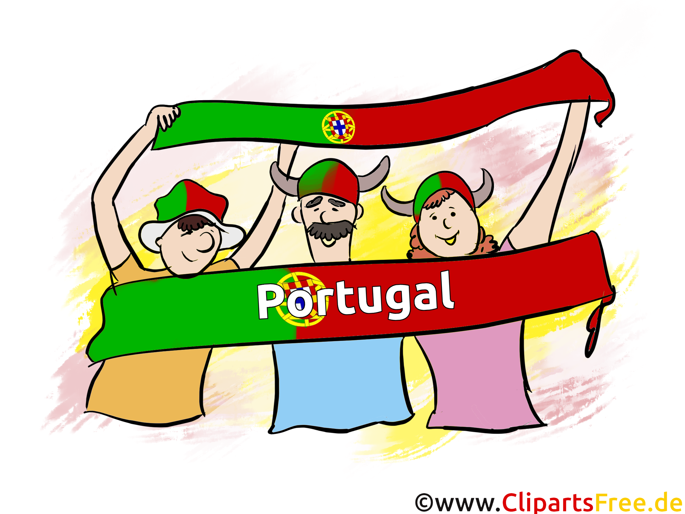 Portugiesische Sportfans Clipart-Bilder kostenlos