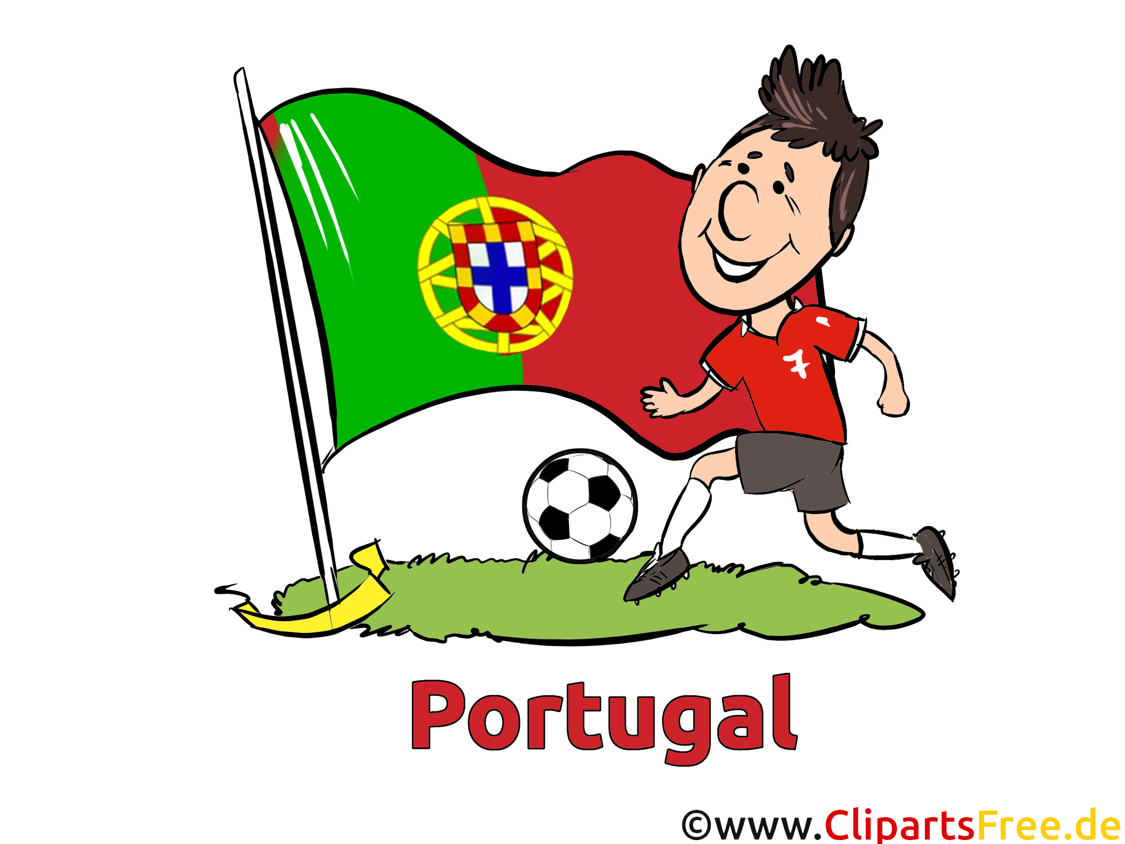 Portugiesischer Spieler Fussball Clipart-Bild kostenlos
